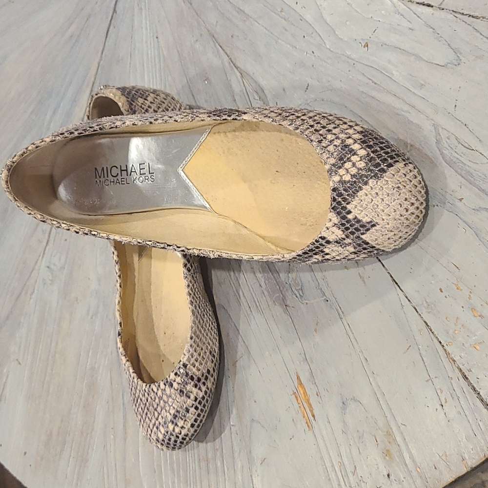 Michael Kors Ballet Flats, Snake Print, Size 6.5
